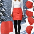 thumbnail image 2 of Tqcoqu Women's Winter Quilted Pencil Skirt Elastic Back Waist Full Side Zipper Warm Padded Mini Skirt with Pocket, 2 of 10