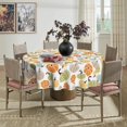 thumbnail image 3 of Fall Tablecloth 60x60 Inch Round, Thanksgiving Autumn Harvest Orange Yellow Blue Green Colorful Pumpkins Table Cover for Party Picnic Dinner Decor, 3 of 6