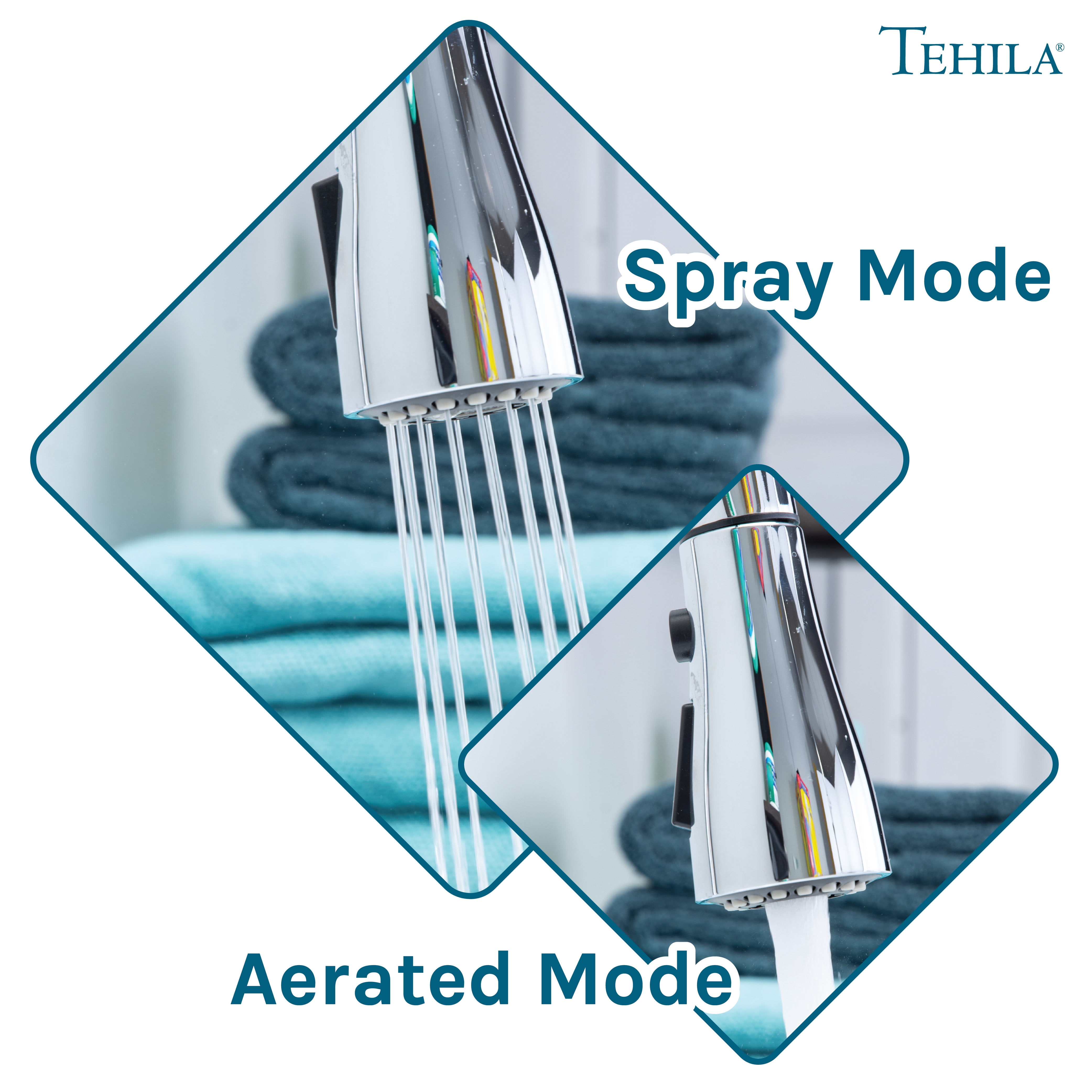 Tehila Freestanding Thermoplastic 16-Gallon White Utility Sink with Chrome Pull-Down Faucet