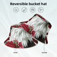 thumbnail image 2 of KLL Eagle With Hat And Roses for Bucket Hat for Women Men Packable Travel Beach Sun Hat Outdoor Rave Accessories Reflective Fisherman Cap, 2 of 6
