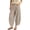 A-Khaki, variant on HomeDM Pants for Women Cotton Blend High Waisted Lounge Trousers Khaki Wide Leg Athletic Work Pants with Pockets Size L