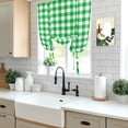 thumbnail image 5 of St. Patrick's Day Tie Up Curtains for Windows, Balloon Window Shades, Spring Lucky Grass Sage Green Buffalo Plaid Kitchen Window Treatments Roll Up Curtain for Basement/Nursery 52"x45", 5 of 8