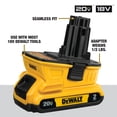 thumbnail image 3 of Kit adaptador de batería DEWALT de 18 V a 20 V con 2 baterías y cargador, 3 of 9