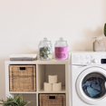 thumbnail image 4 of Laundry Room Organization Jars with Labels, Glass Containers for Laundry Detergent Laundry Powder, Farmhouse Laundry Pods Storage Organizers, Laundry Soap Dispenser, Scent Booster Holder (Clear), 4 of 5