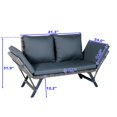 thumbnail image 3 of 1 PCS Patio Wicker Side Foldable Bench Patio Backyard Conversation Bench Grey Wicker + Dark Grey Cushion, 3 of 5