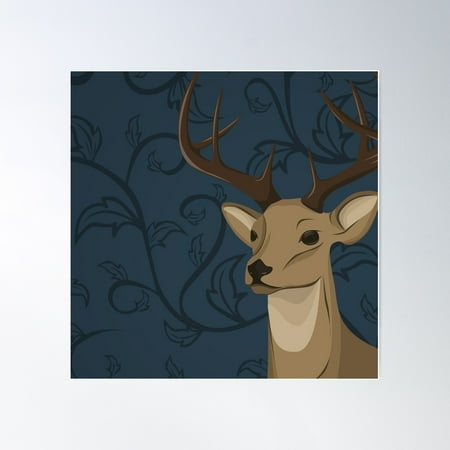 Cervidae Poster Wall Art, Modern Wall Decor For Living Room Bedroom, 24x24 UNFRAMED