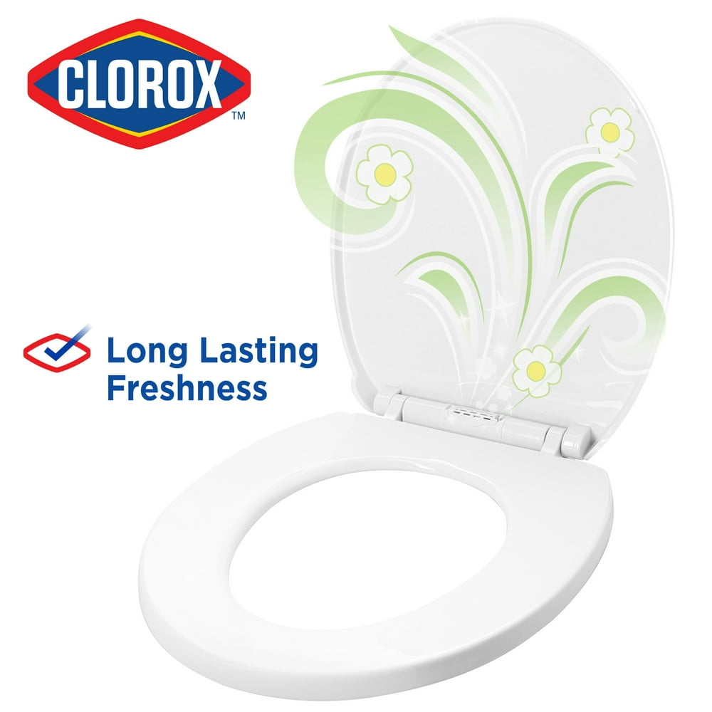 Clorox Antimicrobial Round Stay Fresh Scented Plastic Toilet Seat with