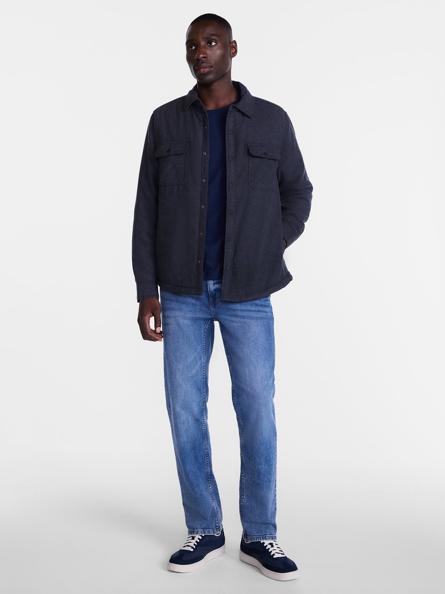 George Men's and Big Men's Shirt Jacket with Long Sleeves, Sizes S-3XL