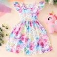 thumbnail image 1 of Uccdo 1-8T Toddler Girls Casual Pleated Dresses, Little Girls Summer Cartoon Beach Sundress Fly Sleeve A-Line Dress, 1 of 8