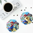 thumbnail image 4 of Lsque Mario Pattern 4" Drink Coasters Set of 4, PVC Leather Absorbent Coasters, Table Coaster Set Decorative Coffee Cup Coasters Housewarming Gift, 4 of 7