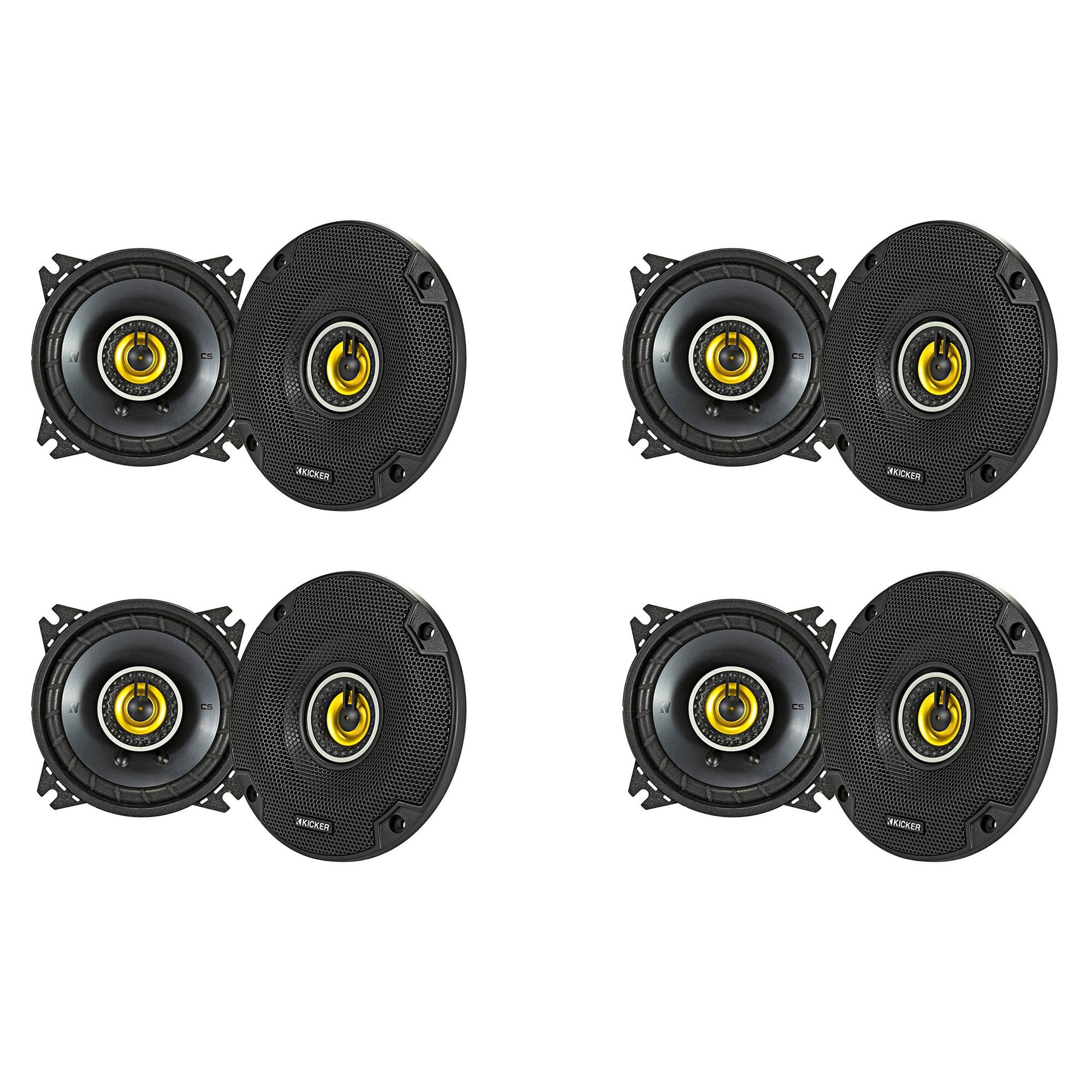 Kicker CS Series CSC4 4 Inch Car Audio Speaker with Woofers, Yellow (4