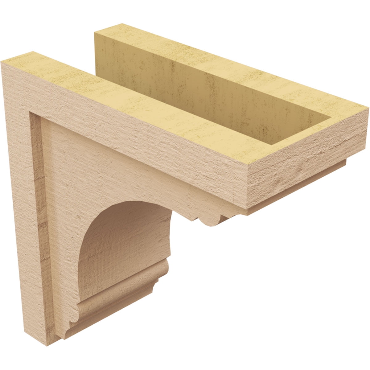 6"W x 12"D x 12"H Classic Warren Rough Cedar Woodgrain TimberThane Corbel, Primed Tan