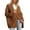 Brown, variant on VISALY Cropped Cardigan Long Sleeve Cardigan Women's Cardigan Front Oversized Lightweight Sweaters V Neck Loose Cardigans Knit Outwear Button Down Cardigans Chunky Cardigan Sweaters Beige L