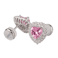 thumbnail image 2 of Aretes para Mujer de Plata .925 con Zirconia Cúbica,  LuckyLy Aretes de Corazón Brillante – Joyería Ideal como Regalos para Mamá y Regalos para Mujer en San Valentín y Navidad, Modelo Zaria rosa, 2 of 6