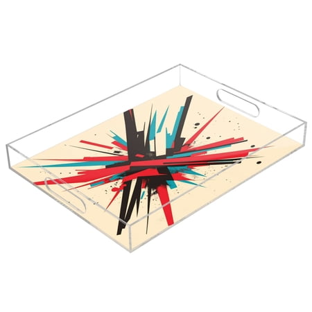 Clear Acrylic Tray Water Cup Tray Teacup Jewelry Storage Tray for Serving and Home Decor Abstract Explosion
