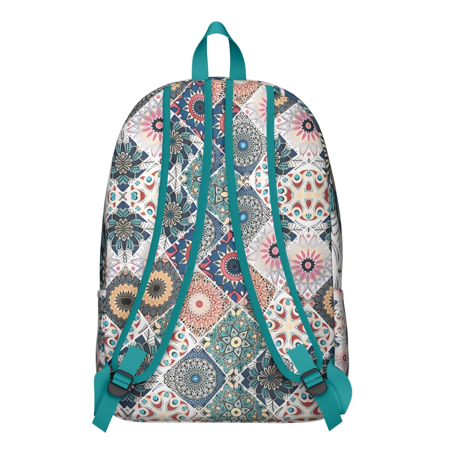 Ethnic Style Waterproof Backpack for Teens, Durable Laptop Daypack with Tribal Prints and Colorful Design