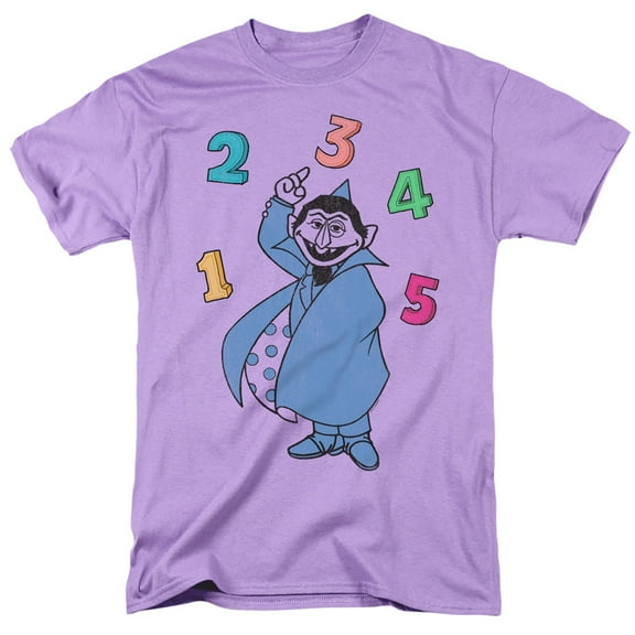 Sesame Street Count S/S Adult 18/1 T-Shirt Lavender