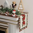thumbnail image 3 of Christmas Poinsettias Leaves Bells Snowflakes Winter Xmas Table Runner Table, 3 of 5