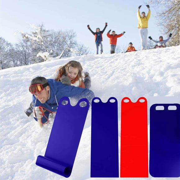 Jiaeri Traîneau à Enrouler en Plastique, Traîneau de Neige Léger pour Enfants, Traîneau d'Hiver Extérieur avec Poignées, Traîneau de Neige Portable pour Glisser