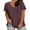#017-Wine, variant on Craaazy Women's Plus Size Loose Fit Solid Color V Neck Short Sleeve T-shirts Casual Summer Top Gifts