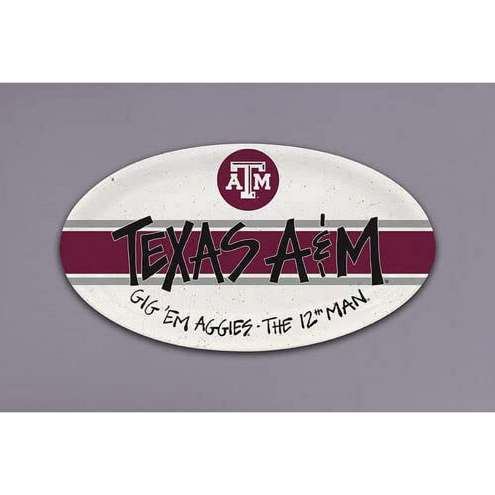 Magnolia Lane Texas A&M University Aggies Oval Plate, 12.25-inch Length, Melamine, Kitchen Accessories