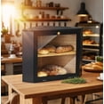 thumbnail image 5 of CHIKANSTORE 2 Tier Corner Bread Box,Black Bread Box Modern Corner, Storage Container and Holder for Kitchen Countertop for Homemade Bread Airtight Loaf, Vintage Storage for Homemade Bread(1PC), 5 of 8