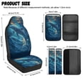thumbnail image 6 of Xoenoiee Blue Dolphin Print Car Accessories Set of 5, Auto Front Seat Protectors Cover with Seat Belt Cover and Car Armrest Cover, PU Leather Automotive Decor Interior Accessories, 6 of 7