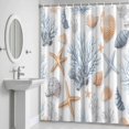 thumbnail image 6 of Blue Yellow Starfish Coral Bathroom Shower Curtain, Ocean Coastal Summer Nautical Waterproof Washable Soft Bath Curtain for Bathtub Decor with 12 Hooks&Grommet, 54x78 Inch, 6 of 9