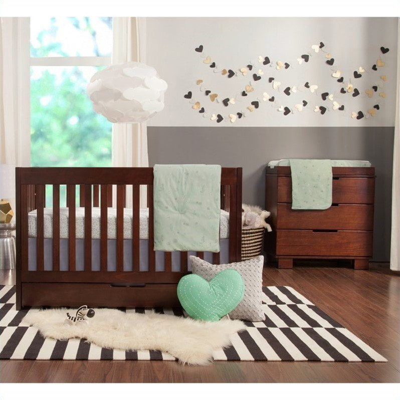 Babyletto Mercer 3 In 1 Convertible Wood Crib Set In Espresso