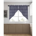 thumbnail image 4 of Swag Curtains, Navy Blue Retro Abstract Art Modern Geometric Rod Pocket Kitchen Curtains Valances Tier Curtains Swag Valance Curtains for Bedroom Living Room 36" x 36", 2 Panels, 4 of 6