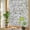 Brown, variant on Pastoral Flowers Window Privacy Film, Grey Flower Farm Vintage Linen Texture Stained Glass Rainbow Film Decorative Window Clings, Static Cling Sun Blocking Stickers 23.6" x 59"