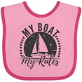 thumbnail image 3 of Inktastic My Boat My Rules Sailing Captain Boys or Girls Baby Bib, 3 of 4