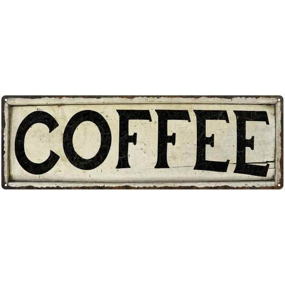 Coffee Chic Vintage Look Farm House Wall Décor 6x18 Metal Sign 206180028056