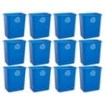 thumbnail image 1 of United Solutions 12 Pack Open Top Recycling Bin Space Saving Can, 7 Gallon, Blue, 1 of 6