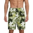 thumbnail image 3 of Lsque Hawaii Palms Mens Sleep Pajama Shorts,Short Pajama Pants, Cotton Ultra-Soft Knit-Large, 3 of 9