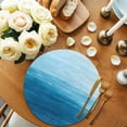 thumbnail image 2 of Sky Blue Ombre Round Placemats Set of 2 for Dinning Tables,Heat-proof Braided Table Mats 15 Inch,Modern Abstract Art Ocean Oil Painting Washable Place Mat for Kitchen Restaurant Party Table Decor, 2 of 9