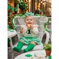 thumbnail image 6 of BemeyourBBs Newborn Baby Girl My  First St Patricks Day Outfits Irish Spring Clothes Clover Letter Print Long Sleeve Romper Plaid Ruffles Skirt Set Headband Socks 4Pcs Set, 6 of 9