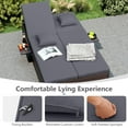 thumbnail image 4 of Gymax Patio Daybed PE Wicker Double Chaise Lounge w/ Adjustable Backrests Outdoor Gray, 4 of 10