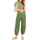 thumbnail image 4 of Lucakuins - Conjunto de pantalones para mujer, camiseta de manga corta con cuello redondo y pantalones largos, atuendo de verano Lucakuins moda, 4 of 9