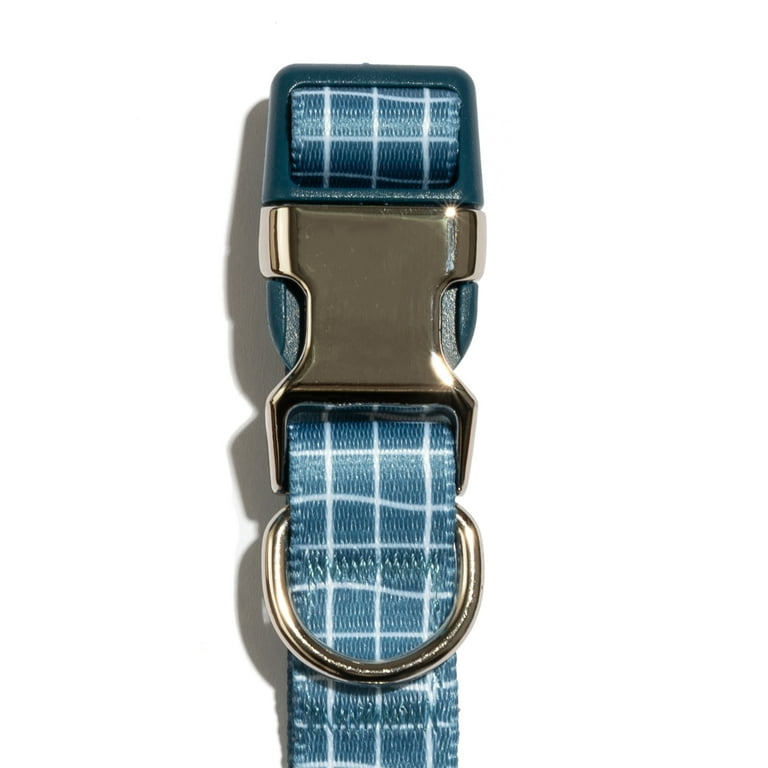Vibrant Life Reflective Dog Collar, Blue Grid Pattern photo 8