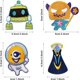 thumbnail image 3 of Parches termoadhesivos, 15 piezas de parche termoadhesivo de robot, parche cosido para ropa, camiseta, jeans, chaqueta, 3 of 5