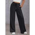 thumbnail image 3 of Women’s High Waisted Sweatpants Wide Leg Lounge Pants with Drawstring Elastic Waist Casual Workout Jogger Trousers with Pockets, 3 of 7