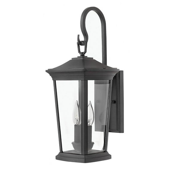 2 Light Medium Outdoor Wall Lantern in Traditional Style 8 inches Wide By 20 inches High-Museum Black Finish-Led Lamping Type Bailey Street Home
