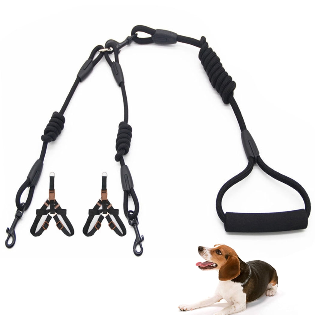 Bangcool Double Puppy Leash Professional Pet Training Leash Dog Leash with Dog Harness