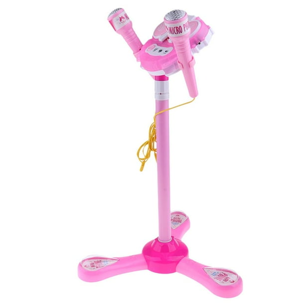 Karaoke para niños con micrófono y soporte para , se a teléfonos y reproductores de MP3 , Rosado