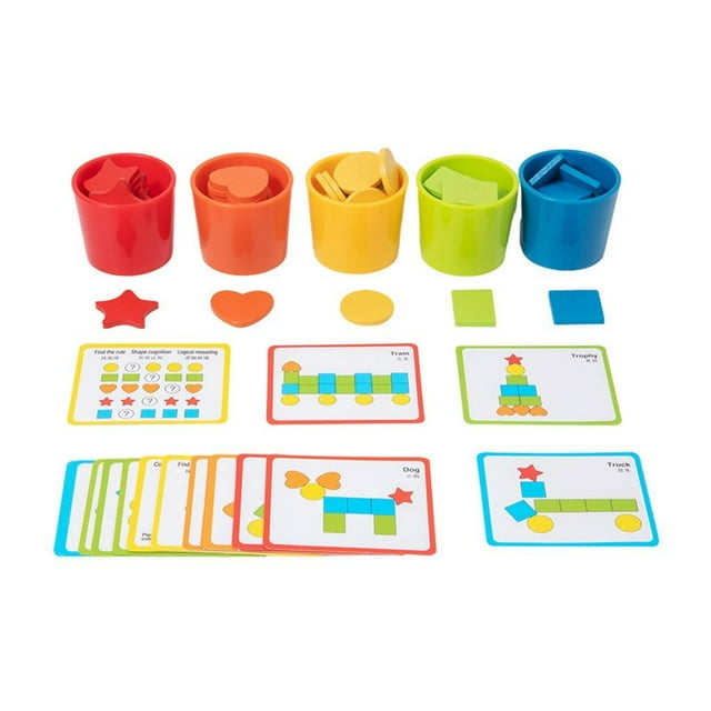 Juguete clasificador de colores y formas, juguete Montessori, vaso clasificador de madera, juego de motricidad fina para niños de 2 a 5 años, niños y