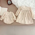 thumbnail image 3 of Spring Autumn Baby Clothes Infant Girls Floral Embroidered Bodysuit Children's Long Sleeve Princess Dress Korean Sisters Dress, 3 of 6