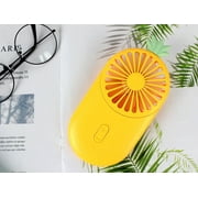 Cute mini fan, portable USB charging, with LED light, 3-speed adjustable speed, suitable for indoor or outdoor activities 2810B yellow