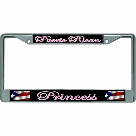 Puerto Rican Princess Chrome License Plate Frame