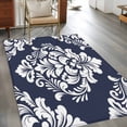 thumbnail image 2 of Navy Blue Boho Area Rugs 2.7'x5', Washable Small Throw Rugs for Kitchen Bedroom, Vintage Classic Bohemia Flower Textured Indoor Outdoor Rug Non-Slip Low Pile Carpet Runner Reversible Floor Mats, 2 of 8